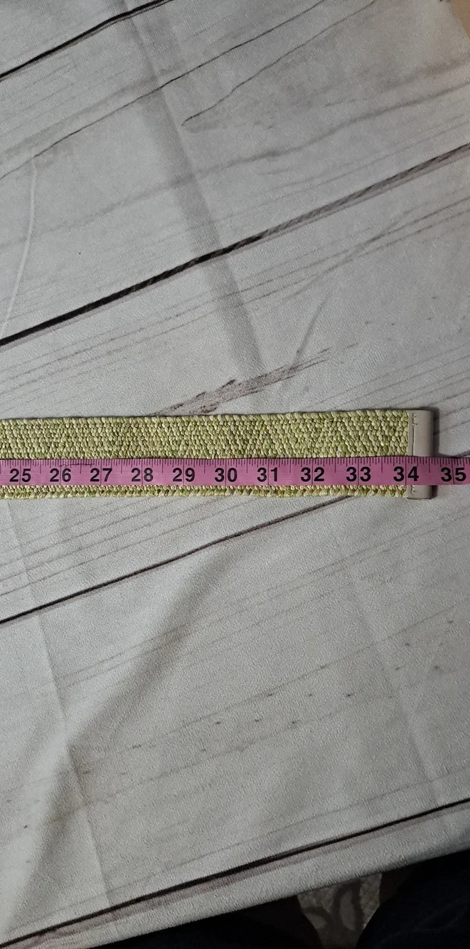 Vince Camuto Woven Green And Cream  Stretchy Belt Size Small